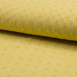 Double gauze bledožltá Embroidery