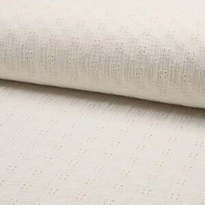Double gauze smotanová Embroidery