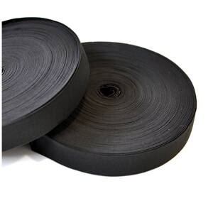 Guma hladká 3cm čierna - Woven rubber