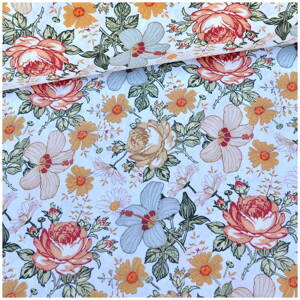 Jesenné kvety - cotton fabric 
