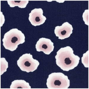 Poľné kvety na tmavomodrom -  cotton fabric 