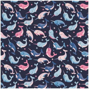 Unicorn dolphins navy french terry