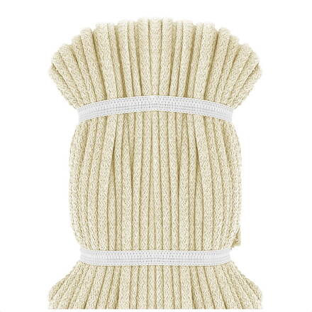 Šnúra bavlnená 8mm smotanová ecru - Cotton cord
