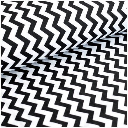 Chevron čierny - bavlnené plátno 
