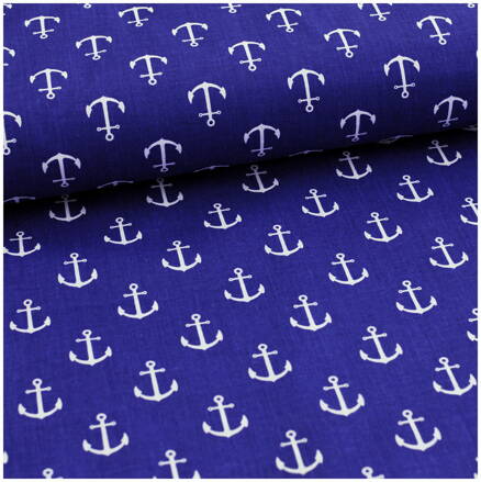 Kotvy na tmavomodrom -  cotton fabric