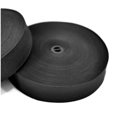 Guma hladká 4cm čierna - Woven rubber