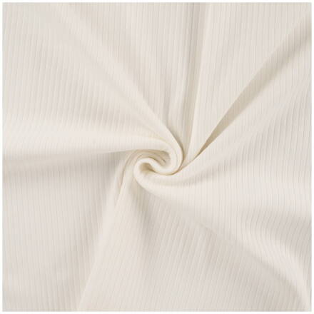 Prúžkovaný úplet smotanový - ribbed jersey