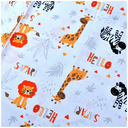 Orange safari - cotton fabric