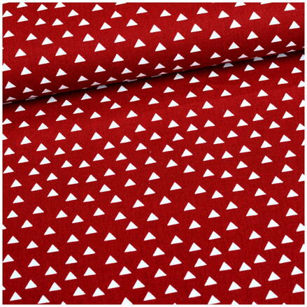 Triangle na tmavočervenom - popelín